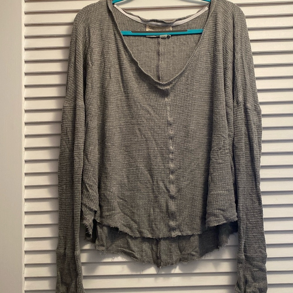 Grey Long Sleeve Lounge Top